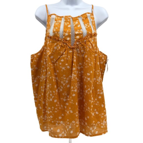 Maeve Yellow Floral High Neck Tank Top | Perfect for All Seasons - Picture 1 of 3
